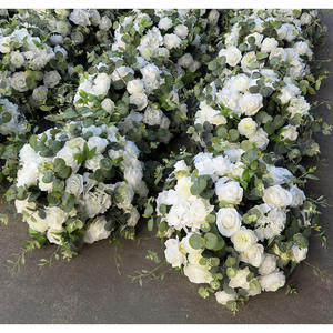 Centro de Mesa de Rosas Artificiales Blancas y Rosas, Decoración de Boda con Bola de Flores Coloridas de Lujo - Product Image 1