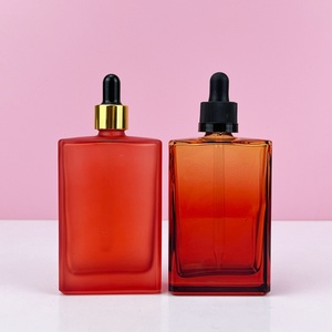 Small Transparent Rectangle 15ml Flat Square Luxury Glass <b>Dropper</b> <b>Bottles</b> With Black Silver Collar for Serum Essential - Product Image 6