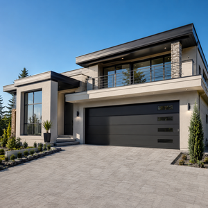 <span class=keywords><strong>Porte</strong></span> de <span class=keywords><strong>garage</strong></span> <span class=keywords><strong>sectionnelle</strong></span> motorisée électrique en aluminium, style industriel moderne, étanche et résistante au vent, pour entrepôt - Product Image 3