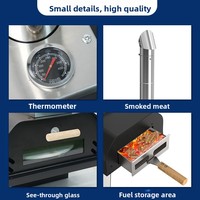 Four à pizza portable pliable pour l'extérieur, prêt à l'emploi, modèle à granulés de bois, avec thermomètre, pour usage domestique et commercial
