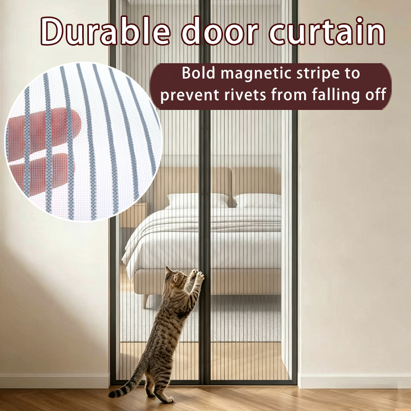 High Quality Factory Customized Ice Silk Polyester Door Curtain Strong Magnetic Mosquito Insect Resistant Washable · image 3