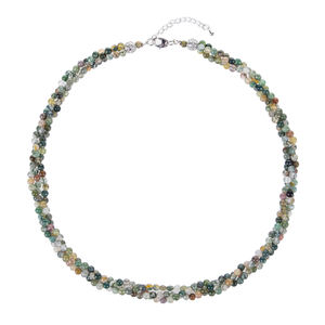 Collier en perles de jade Dongling, chaîne torsadée élégante avec détails en pierres précieuses - Product Image 4