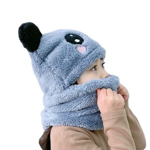 Bébé garçon drôle hiver ours enfants fourrure garçon fille masque Ski chaud oreillette épaissir peluche polaire cagoule capuche chapeau et écharpe ensemble - Product Image 6