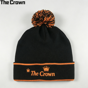 Custom Logo Chunky Knit Beanie Wholesale Bulk Speckled Pom-Pom Hat Striped Cuff <b>Winter</b> <b>Cap</b> Manufacturer - Product Image 2