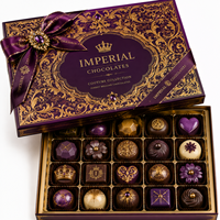Coffret Cadeau de Noël de Luxe Personnalisé au Chocolat - Assortiment Artisanal Premium en Boîtes Rigides Recyclées avec Revêtement UV pour Collations
