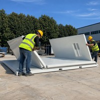 Conteneur habitable pliable vertical de 20 pieds, préfabriqué, modulaire, portable, pour bureau de chantier, poste de garde, urgence