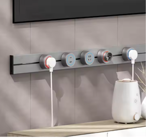 Aangepaste Australië Franse Israël Indian Vietnam Verstelbare Muur Gemonteerde Rail Power Track <span class=keywords><strong>Socket</strong></span> Met Stekker Ronde Adapter - Product Image 6