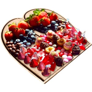 Plateau de table en bois <span class=keywords><strong>pour</strong></span> la saint-valentin, plateau de repas en bois, <span class=keywords><strong>pour</strong></span> les sucreries et les sucreries - Product Image 5
