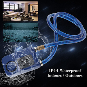 Commercio all'ingrosso antifurto allarme telecomando digitale bici serratura di sicurezza-sirena impermeabile pulsante in acciaio controllato cavo 110dB allarme - Product Image 2