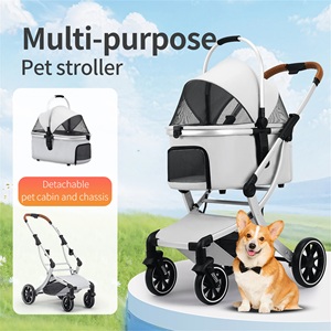 Poussette pliable pour animaux de compagnie D08 chien chat sac à sangle léger détachable externe pousser chien marche chien détachable chien dos - Product Image 1