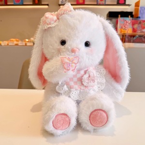 Peluche della serie Good Night Baby, simpatici animali di peluche, coniglietto bianco, gatto, orso, bambole di stoffa morbide e coccolevoli - Product Image 4
