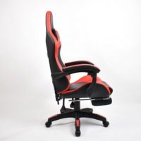 Chaise de bureau ergonomique en cuir rouge avec mousse haute densité pour la maison et le bureau, chaise de jeu de course