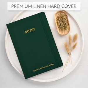 A5 Natural Mini Leather Fabric Texture Hardcover Lined Journal Notebook 100 Sheets - Product Image 2