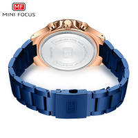 MINI FOCUS Montres à quartz sportives tendance, prêtes à l'emploi, bon marché, vente directe d'usine, design populaire, bracelet en acier inoxydable MF0490G
