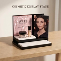 Support de présentation cosmétique pliable, rotatif, portable, amovible, en acrylique noir, écologique, recyclable, moderne et personnalisé