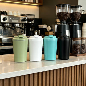 แก้วกาแฟเก็บความร้อนขนาด 12 ออนซ์  แบบสุญญากาศ สแตนเลส  แก้วน้ำแบบพกพา ใช้ซ้ำได้ หลายสี ขายส่ง - Product Image 1