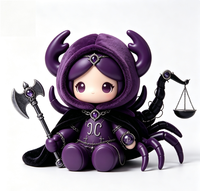 Figurine OEM personnalisée style sombre Zodiaque Scorpion en PVC et ABS avec peluche douce et moelleuse, jouet d'art de collection en boîte mystère Constellation