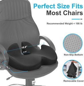 Coussin de siège de voiture en mousse à mémoire de forme pour soulager les douleurs sciatiques, dorsales et du coccyx, idéal pour la conduite, le bureau, le camion, <span class=keywords><strong>rehausseur</strong></span> de siège pour <span class=keywords><strong>adulte</strong></span> - Product Image 4