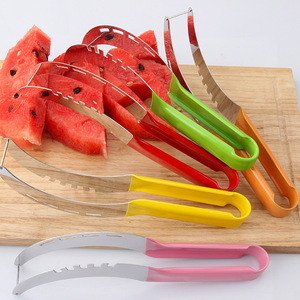 Stainless Steel Watermelon Slicer Set 6 Pieces Multi Function Fruit Divider Knife With Colorful Handles For Easy Cutting And - Product Image 2