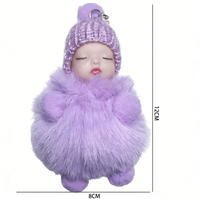 Promotion : Jouet peluche bébé, poupée douce et mignonne, porte-clés pour bébé, porte-clés en fourrure synthétique, pompon moelleux