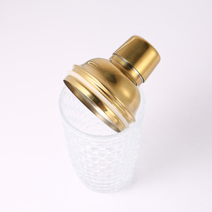 13 oz oro argento inox coperchi di vetro bevande <span class=keywords><strong>Shaker</strong></span> Cocktail <span class=keywords><strong>Shaker</strong></span> per Cocktail per bar whisky - Product Image 2