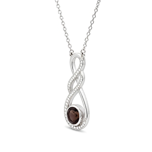 Collier infini en argent sterling – Pendentif pavé de zircons étincelants pour femme au design moderne - Product Image 2