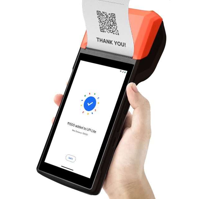4G Android 14 POS Terminal Machine Handheld Mobile Point Sale System with 58mm Thermal Receipt Printer WIFI Bluetooth