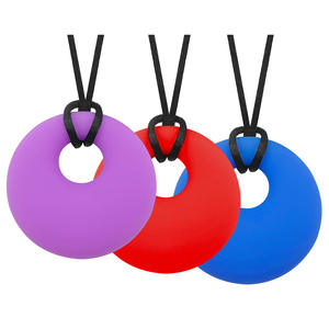 Soft Silicone <strong>Chewing</strong> <strong>Necklace</strong> for Adults and Children Autism Sensory Toy with Semi-Circular Molar Stick Spot Design Baby Toy - Product Image 2
