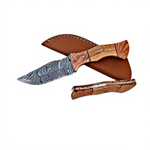 Cuchillo de caza de acero damasco de hoja fija para exteriores para minoristas - Product Image 4