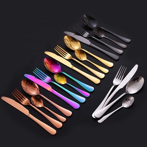 Cheap Price Luxury Nordic Hot Selling Stainless Steel Gold Color <b>Flatware</b> Sets for Restaurant Hotel - Product Image 4