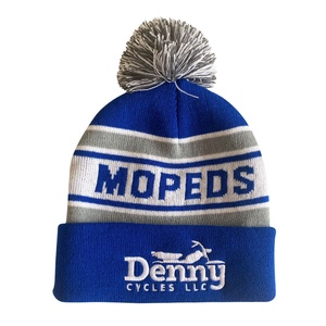 Berretto Invernale da Rugby con Pompon, Unisex, in Acrilico Jacquard, Personalizzabile, con Risvolto, Lavorato a Maglia, a Righe - Product Image 1