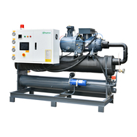Refroidisseur à vis monocylindre 120 CV refroidi par eau, haute efficacité, économie d'énergie, contrôle PLC pour la fabrication plastique