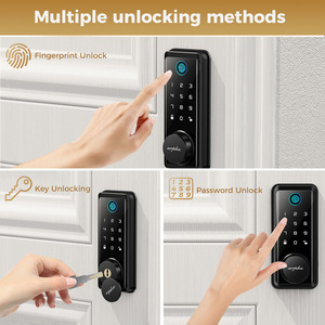 Arpha Tuya APP Electronic Fingerprint Hotel Black Smart Deadbolt <strong>Door</strong> <strong>Locks</strong> Waterproof Gate Home Outdoor Smart <strong>Lock</strong> With <strong>Handle</strong> - Product Image 2