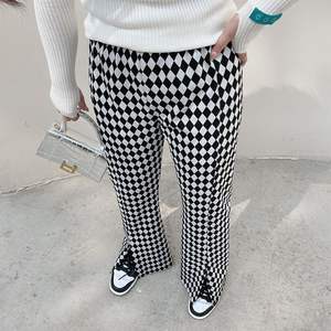 กางเกงขาตรงลายตารางหมากรุกขนาดใหญ่พิเศษของผู้หญิงกางเกงสลิมมิ่งอินเทรนด์ไฮสตรีทสำหรับฤดูใบไม้ร่วงฤดูหนาว N8227 - Product Image 1