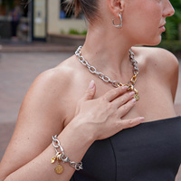 Bracelet à breloques en acier inoxydable unisexe avec impression créative, perle de barillet en or, accessoires à la mode pour hommes et femmes
