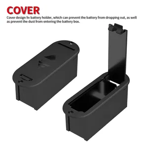 9 Volt Battery Case Connector Box 9V Battery Holder With ON OFF Switch Cover Lead Wires For Guitar Bass Plastic Black Pickup