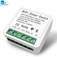 Ewelink 16A Mini Interrupteur Intelligent Wi-Fi pour Maison Connectée, Module DIY avec Contrôle de Minuterie, Interrupteur Intelligent Wi-Fi Contrôlé