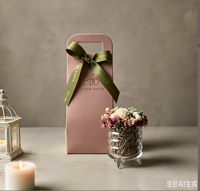 Boîte cadeau florale portable avec logo personnalisé, boîte en papier rigide, boîte à main, emballage pour plantes en pot et fleurs séchées, vente en gros
