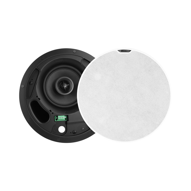 Commercial Coaxial Ceiling Speaker 6.5 Inch 100V/70V PA Rimless Speaker with Magnetic Grille and Safety Wire