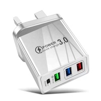 Nouveau chargeur de téléphone portable et d'appareil photo USB Type-C 3 ports, PD 5V 2A QC3.0, charge rapide pour les États-Unis, l'UE et le Royaume-Uni