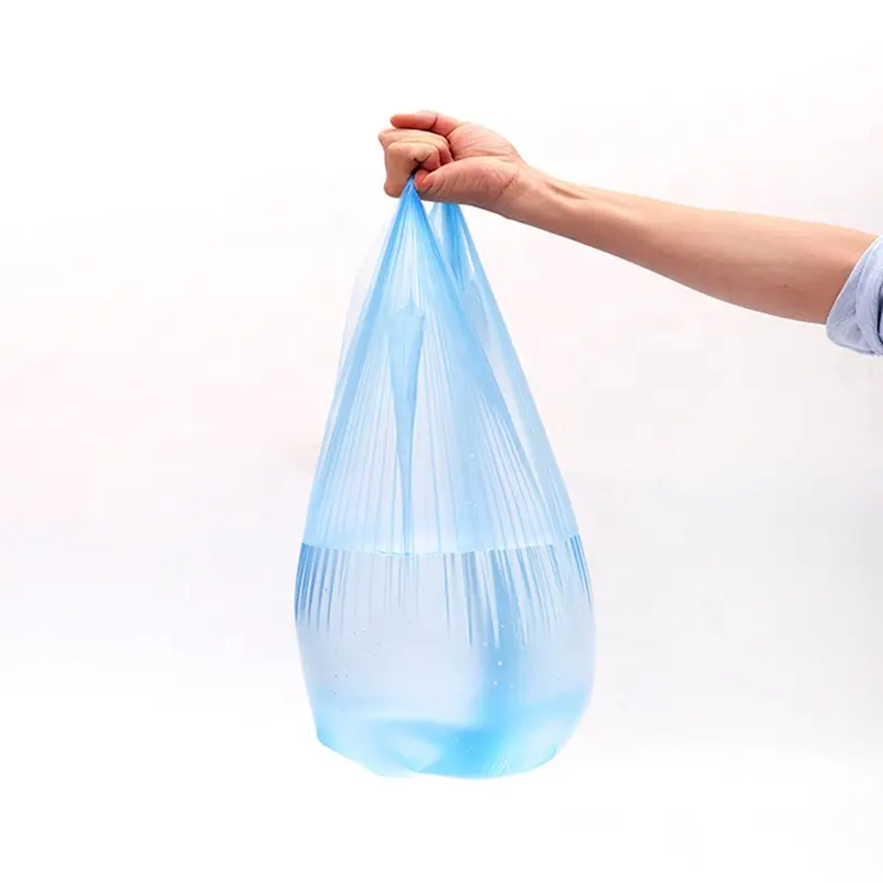 Hot sale HDPE / LDPE T-shirt trash bags hand pouch vest garbage bag for household