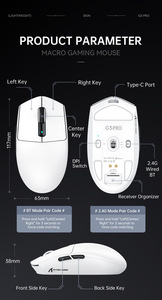 Tấn công cá mập g3pro tri-chế độ Pixart paw3311sensor Chuột chơi game không dây với phí Dock 25000 DPI siêu nhẹ - Product Image 3