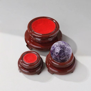 Base de Exhibición de Madera para Decoración del Hogar u Oficina, Adornos, Otros Productos de Cristal, Bola de Cristal Giratoria Redonda de Doble Capa - Product Image 2