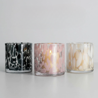 Produit phare : Pot à bougie en verre coloré effet éclaboussures, style nordique, support décoratif vide pour bougie, très vendu à l'international