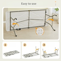 Table pliante en PEHD 1,8 m, durable et légère, pour extérieur, salle à manger, hôpital, cour, mariage, réunion, événements, blanche