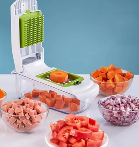 Hachoir à légumes manuel compatible lave-vaisselle - Lame en acier inoxydable, hachoir à légumes multifonction avec récipient - Product Image 4