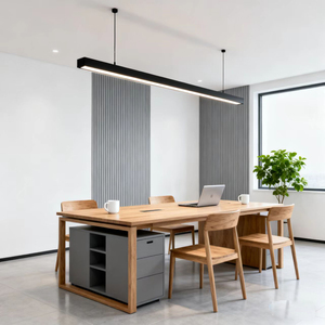 Hot bán công nghiệp cao lumen đen trắng nhôm tuyến tính hình dạng <span class=keywords><strong>LED</strong></span> mặt dây Đèn trần <span class=keywords><strong>Led</strong></span> tuyến tính ánh sáng với văn phòng - Product Image 6