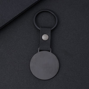 新上市定制圆形不锈钢皮革钥匙扣支持激光打标 - Product Image 3