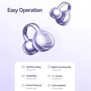 Earphone Nirkabel M97 Open Ear Clip untuk Yoga Pilates, Layar LED, <span class=keywords><strong>Bass</strong></span> Hifi, Memory Clip-on Earrings, OWS Sport <span class=keywords><strong>Bluetooth</strong></span> <span class=keywords><strong>Earbuds</strong></span> - Product Image 6