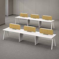 Mobilier de bureau modulaire pour espace de travail ouvert, poste de travail partagé avec cloison en tissu et gestion des câbles